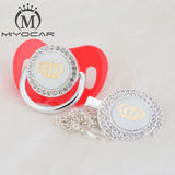 MIYOCAR 11 color silver bling gold crown bling pacifier and pacifier clip BPA free dummy bling unique design GCR2-1