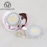 MIYOCAR 11 color silver bling gold crown bling pacifier and pacifier clip BPA free dummy bling unique design GCR2-1