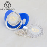 MIYOCAR 11 color silver bling gold crown bling pacifier and pacifier clip BPA free dummy bling unique design GCR2-1