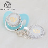 MIYOCAR 11 color silver bling gold crown bling pacifier and pacifier clip BPA free dummy bling unique design GCR2-1