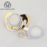 MIYOCAR 11 color silver bling gold crown bling pacifier and pacifier clip BPA free dummy bling unique design GCR2-1