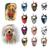 Dog Bandanas Large Pet Scarf Pet Bandana For Dog Cotton Plaid WashableBow ties Collar Cat Dog Scarf Large Dog Accessories