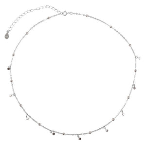 Sterling Silver Geometric Round Choker Necklace For Fashion Women Minimalist Fine Jewelry