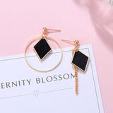 POXAM New Korean Statement Earrings for women Black Cute Arcylic Geometric Dangle Drop Gold Earings Brincos 2020 Fashion Jewelry