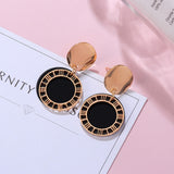 POXAM New Korean Statement Earrings for women Black Cute Arcylic Geometric Dangle Drop Gold Earings Brincos 2020 Fashion Jewelry