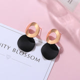 POXAM New Korean Statement Earrings for women Black Cute Arcylic Geometric Dangle Drop Gold Earings Brincos 2020 Fashion Jewelry