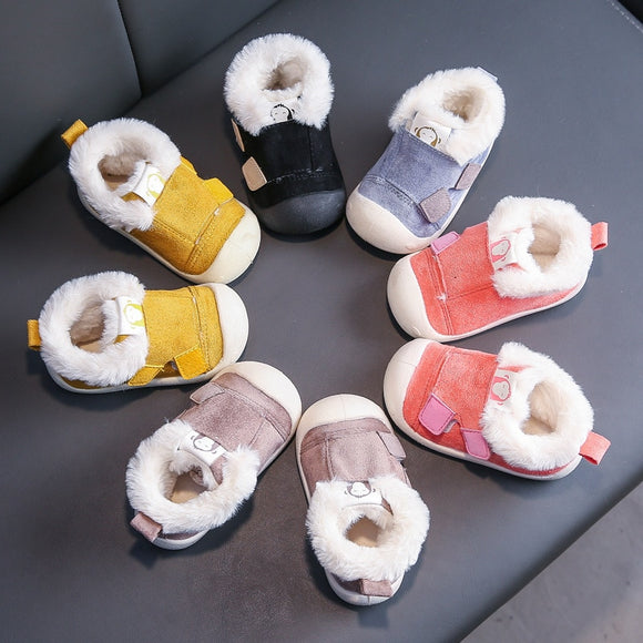 Winter Infant Toddler Boots Warm Plush Baby Girls Boys Snow Boots Outdoor Soft Bottom Non-Slip Child Kids Boots Shoes