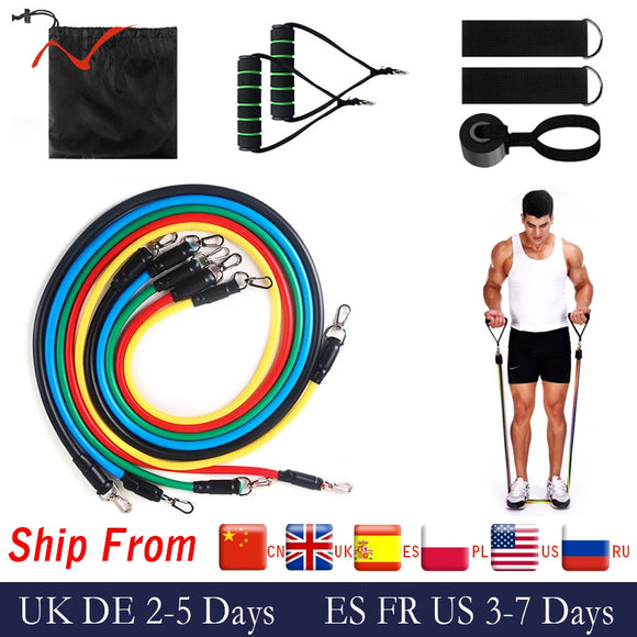 17Pcs Resistance Bands Set Expander.   Fitness Rubber Band.  Stretch Training Home Gyms Workout