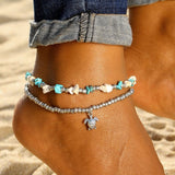 Bohemia Vintage Shell Rope Chain Bracelet Women Beach Sea Shell Bracelet Anklet