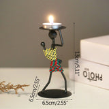 Nordic Metal Candlestick Abstract Character Sculpture Candle Holder