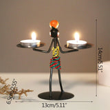 Nordic Metal Candlestick Abstract Character Sculpture Candle Holder