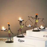 Nordic Metal Candlestick Abstract Character Sculpture Candle Holder