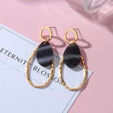 POXAM New Korean Statement Earrings for women Black Cute Arcylic Geometric Dangle Drop Gold Earings Brincos 2020 Fashion Jewelry