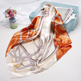 Silk Scarf 90*90cm Foulard Bandana Long Large Shawls Wraps Winter Neck Scarves Pashmina Lady Hijab