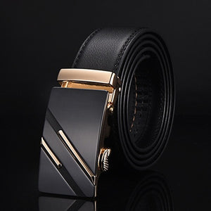 Leather Automatic Buckle Black Men's Belts