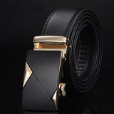 Leather Automatic Buckle Black Men's Belts