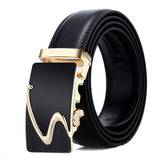 Leather Automatic Buckle Black Men's Belts