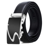 Leather Automatic Buckle Black Men's Belts