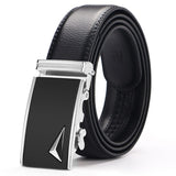 Leather Automatic Buckle Black Men's Belts