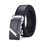 Leather Automatic Buckle Black Men's Belts