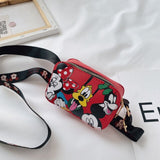 Disney PU Mickey Minnie Printed Children's Bag Mini Shoulder Bag Cartoon Anime Baby Accessories Bag Girls Messenger Bag