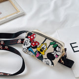 Disney PU Mickey Minnie Printed Children's Bag Mini Shoulder Bag Cartoon Anime Baby Accessories Bag Girls Messenger Bag