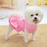 Cute Dog Dress Dog Clothes For Small Dogs Fashion Pink Red Dog Skirt Cute Sleeveless Princess Dress Puppy Pet Cat Cotton Costume