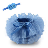 Baby girl tutu skirt 2pcs . Diaper cover. headband flower set