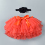 Baby girl tutu skirt 2pcs . Diaper cover. headband flower set