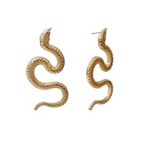 Europe Jewelry Personality Distorted Snake Geometric Female Exaggerated Embossed Stud Earrings