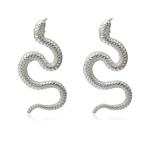 Europe Jewelry Personality Distorted Snake Geometric Female Exaggerated Embossed Stud Earrings