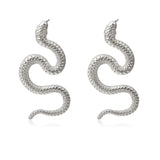 Europe Jewelry Personality Distorted Snake Geometric Female Exaggerated Embossed Stud Earrings