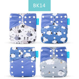 Happyflute 4pcs/Set Washable Eco-Friendly Cloth Diaper Cover Adjustable Nappy Reusable Cloth Diapers Cloth Nappy fit 3-15kg Baby