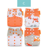 Happyflute 4pcs/Set Washable Eco-Friendly Cloth Diaper Cover Adjustable Nappy Reusable Cloth Diapers Cloth Nappy fit 3-15kg Baby