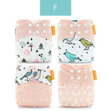 Happyflute 4pcs/Set Washable Eco-Friendly Cloth Diaper Cover Adjustable Nappy Reusable Cloth Diapers Cloth Nappy fit 3-15kg Baby