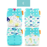 Happyflute 4pcs/Set Washable Eco-Friendly Cloth Diaper Cover Adjustable Nappy Reusable Cloth Diapers Cloth Nappy fit 3-15kg Baby