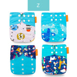 Happyflute 4pcs/Set Washable Eco-Friendly Cloth Diaper Cover Adjustable Nappy Reusable Cloth Diapers Cloth Nappy fit 3-15kg Baby