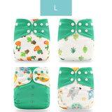 Happyflute 4pcs/Set Washable Eco-Friendly Cloth Diaper Cover Adjustable Nappy Reusable Cloth Diapers Cloth Nappy fit 3-15kg Baby