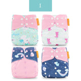 Happyflute 4pcs/Set Washable Eco-Friendly Cloth Diaper Cover Adjustable Nappy Reusable Cloth Diapers Cloth Nappy fit 3-15kg Baby