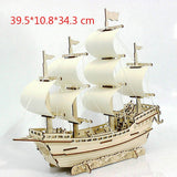 3D Wooden ship jigsawToys Learning Building Robot Model