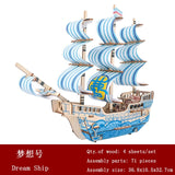 3D Wooden ship jigsawToys Learning Building Robot Model