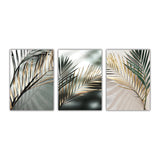 Golden Palm Leaf Plant Canvas Painting.