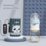 USB Insulation Baby Bottle Warmer Glass Wide Mouth PPSU Drop Resistant Constant Temperature Quick Flush Milk Cute Water Thermal