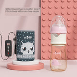 USB Insulation Baby Bottle Warmer Glass Wide Mouth PPSU Drop Resistant Constant Temperature Quick Flush Milk Cute Water Thermal