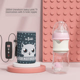 USB Insulation Baby Bottle Warmer Glass Wide Mouth PPSU Drop Resistant Constant Temperature Quick Flush Milk Cute Water Thermal