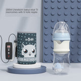 USB Insulation Baby Bottle Warmer Glass Wide Mouth PPSU Drop Resistant Constant Temperature Quick Flush Milk Cute Water Thermal