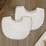 Newborn Baby Boys Girls Embroidery Saliva Printing Saliva Towel Kids Toddler Feeding Burp Cloth Cotton Bib Scarf