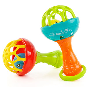 Baby Rattles toy Intelligence Grasping Gums Plastic Hand Bell Rattle Funny Educational Mobiles