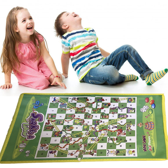 Non-woven Snake Ladder Board Game for Kids, Portable Fun Board Game, Stimulate children's interest,Family and Party Games