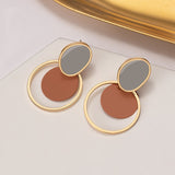 Statement Earrings for Women Brown Arcylic Geometric Dangle Drop Earing